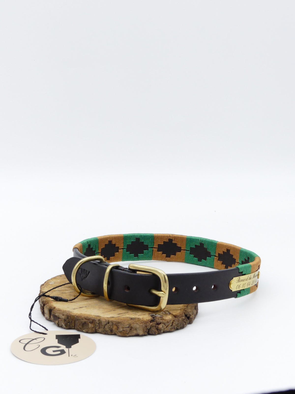 Collier Polo – Vert & Ocre