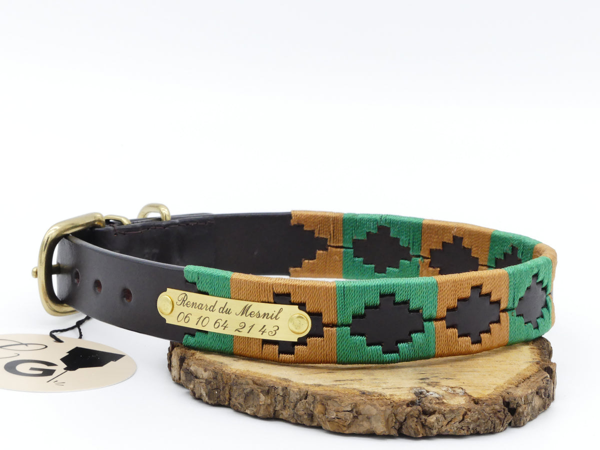 Collier Polo – Vert & Ocre